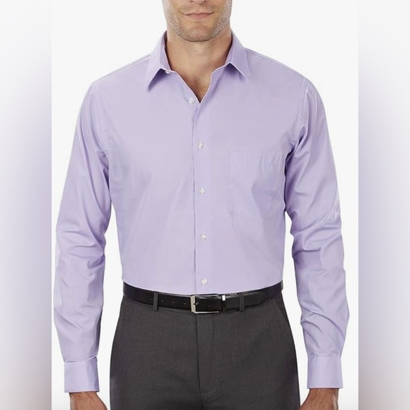 BEVERLY HILLS POLO CLUB button down dress shirt long sleeve lavender NEW size M - Picture 1 of 9
